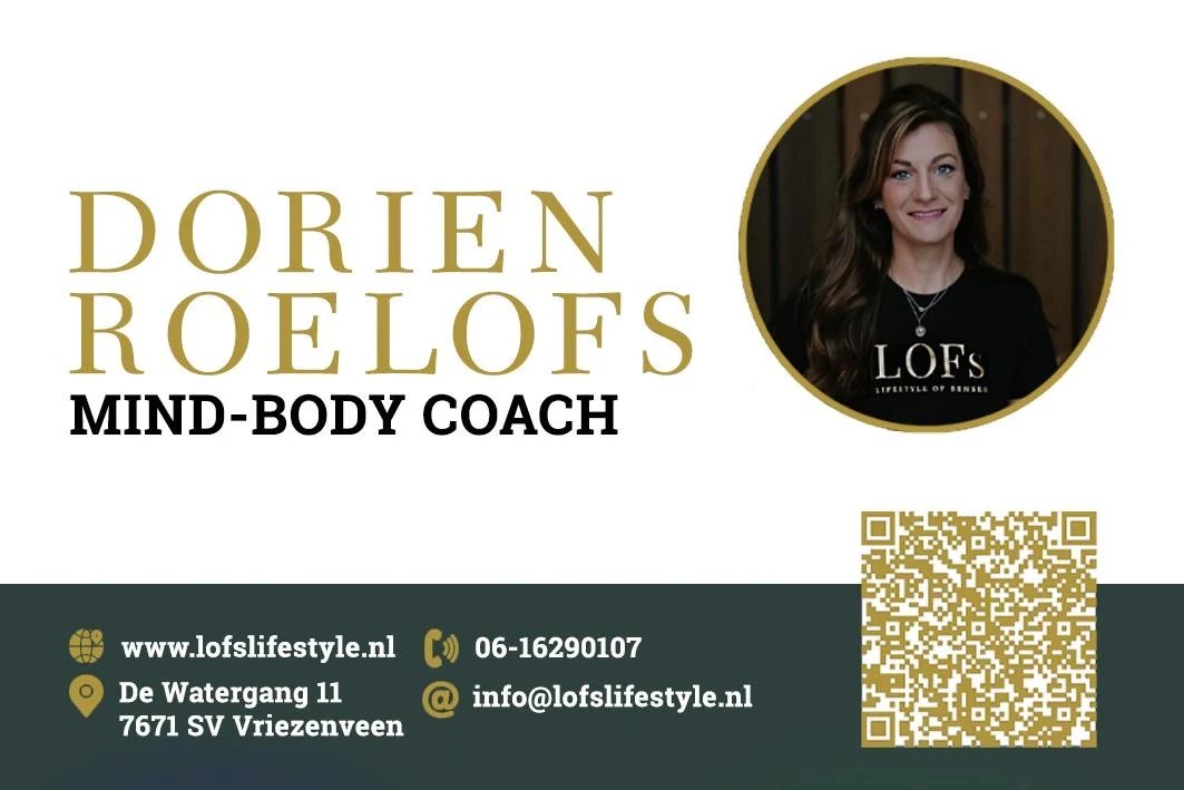 Visitekaartje-ontwerp voor mind-body coach Dorien Roelofs