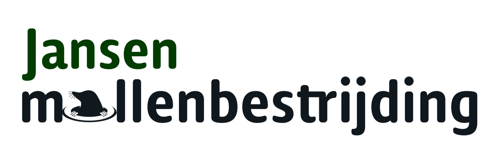 Logo-ontwerp voor Jansen Mollenbestrijding met mol in de tekst