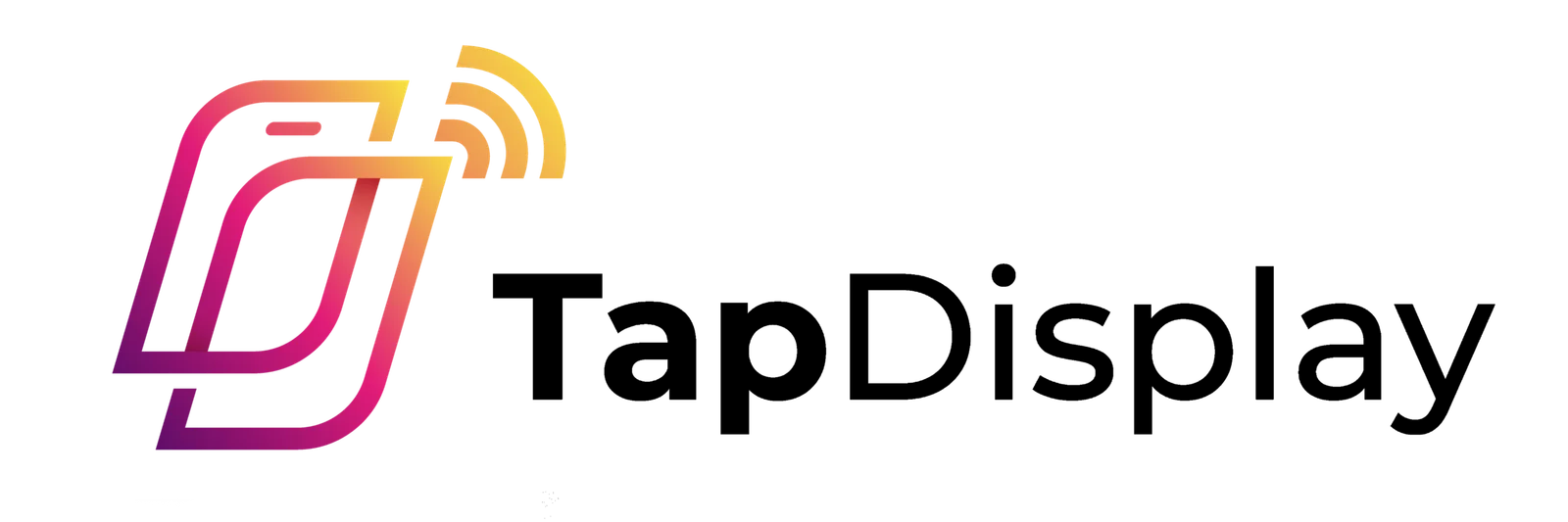 Logo-ontwerp voor TapDisplay met telefoon-icoon in verlooptinten