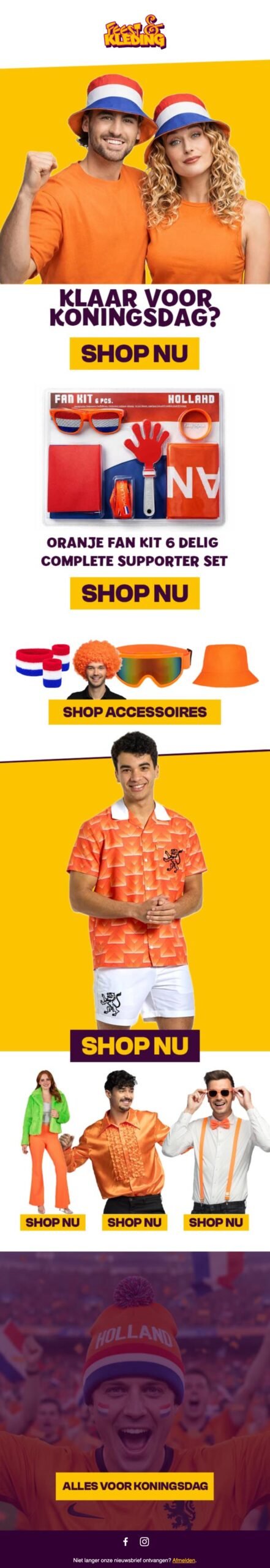 Nieuwsbrieven voor Feest en Kleding Koningsdag