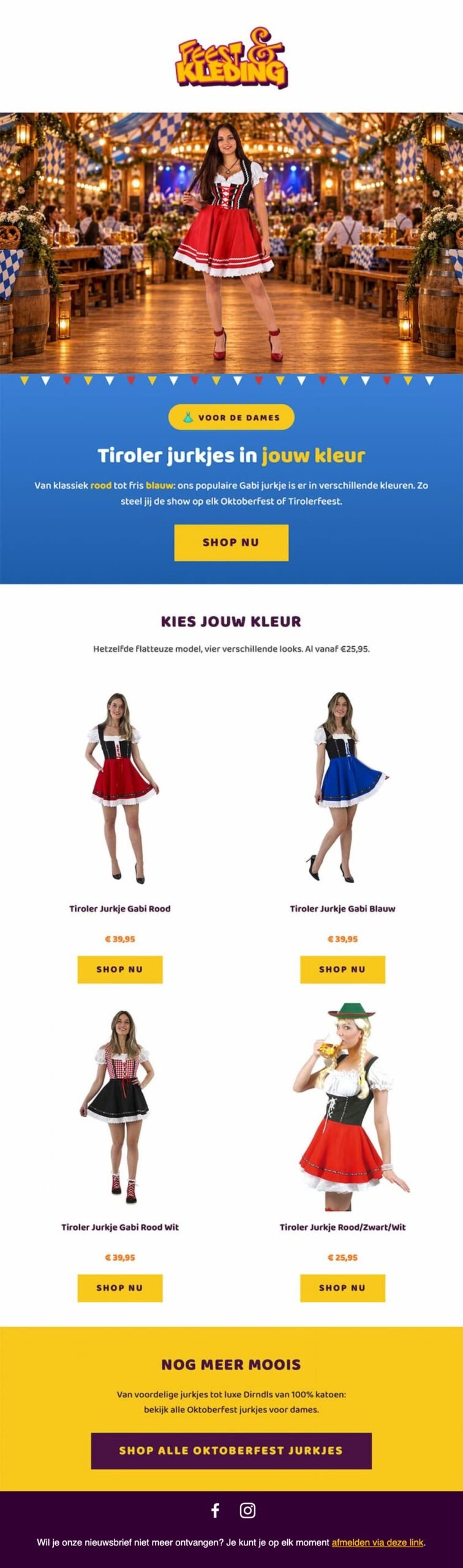 Nieuwsbrieven voor Feest en Kleding Tiroler jurkjes