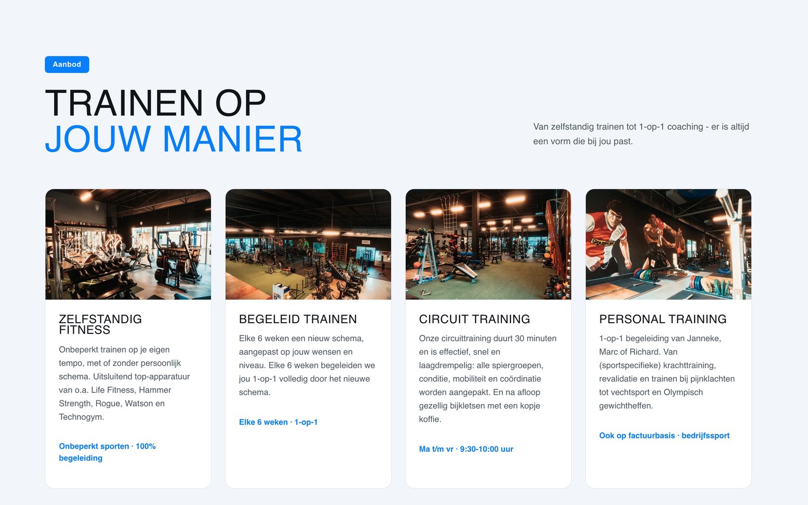 De Sportschool in Emmen sectie aanbod