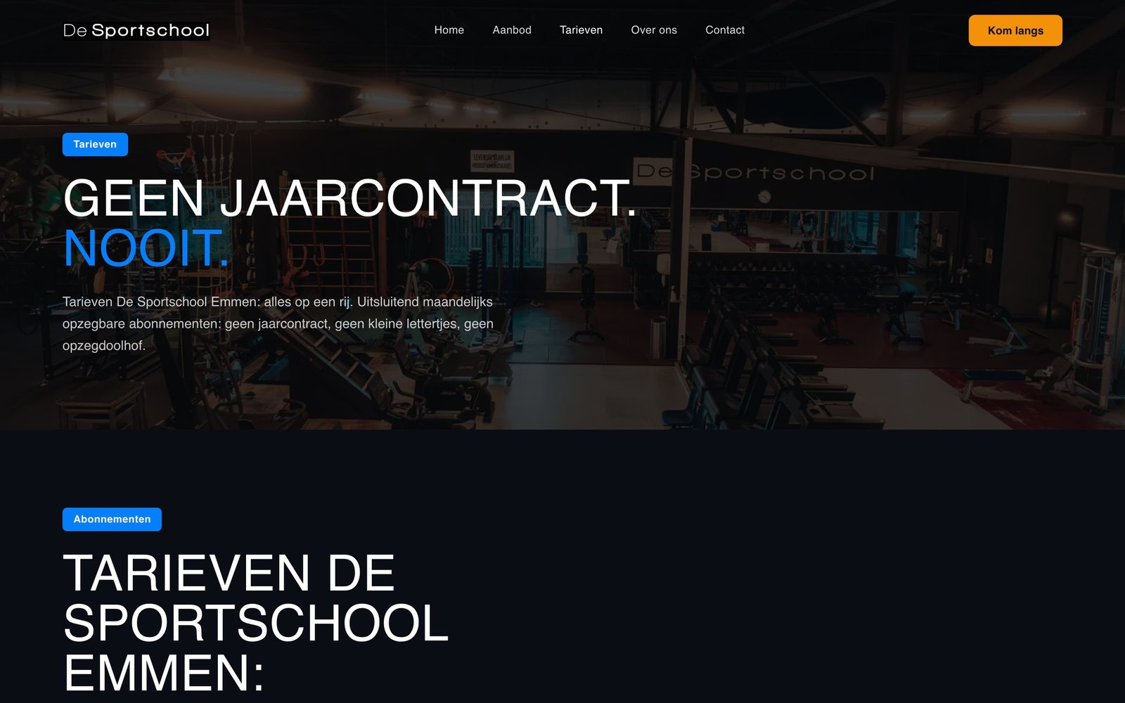 De Sportschool in Emmen tarieven